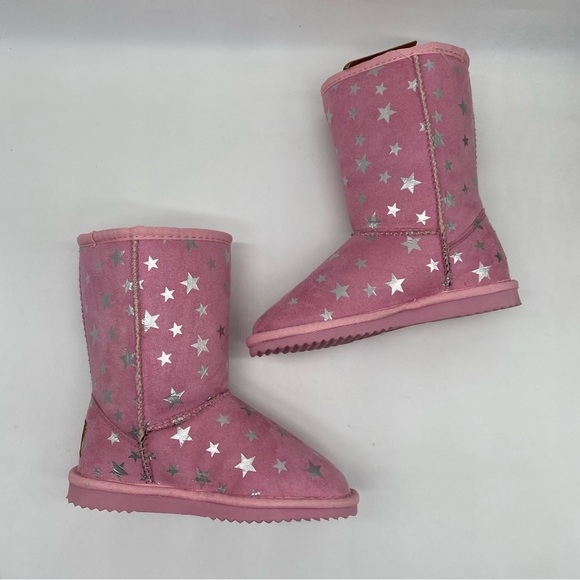 EMU ridge Australia pale pink stars kirby shearling boots for girls size 4 NEW - Picture 5 of 7